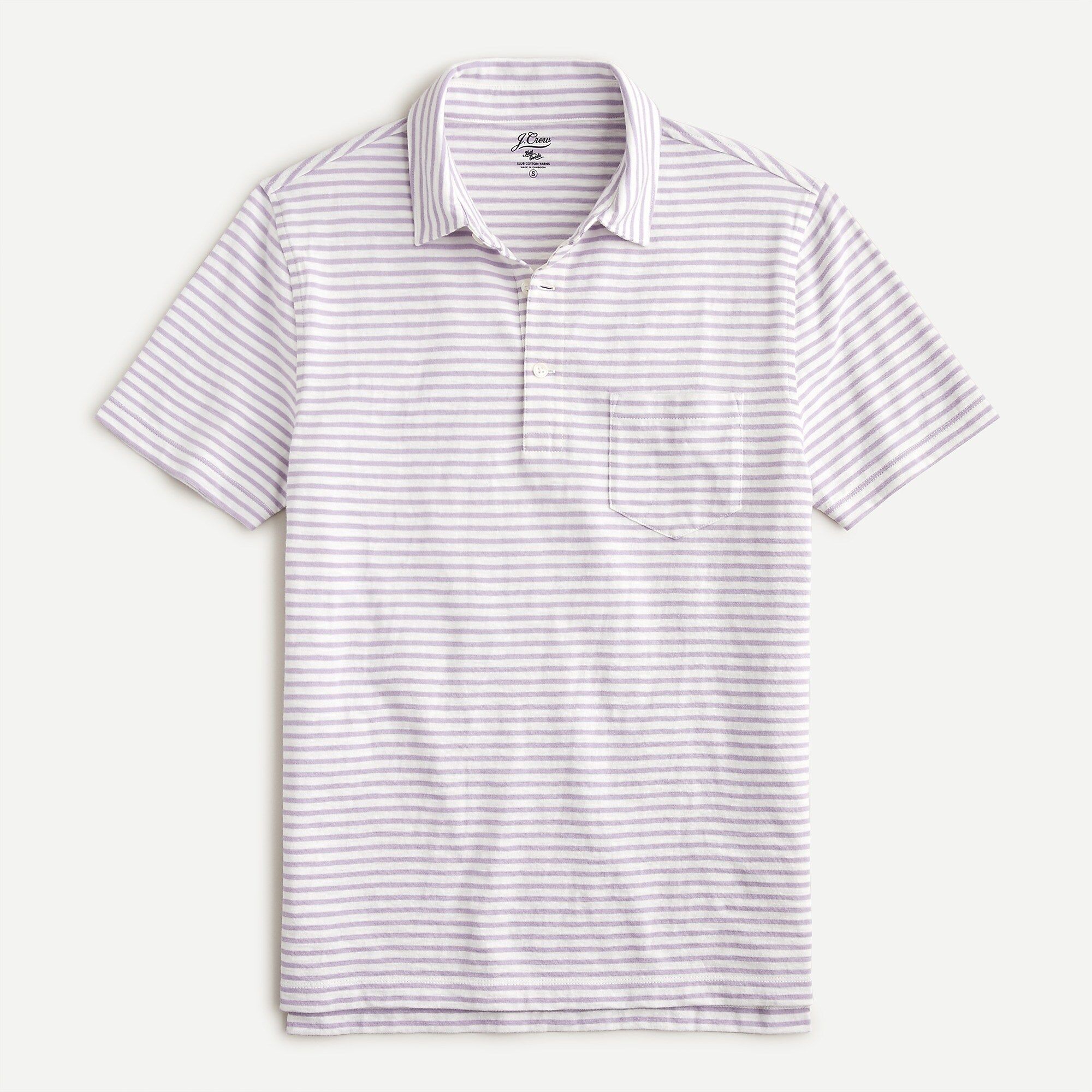 Slub jersey polo shirt in yarn-dyed stripe | J.Crew US