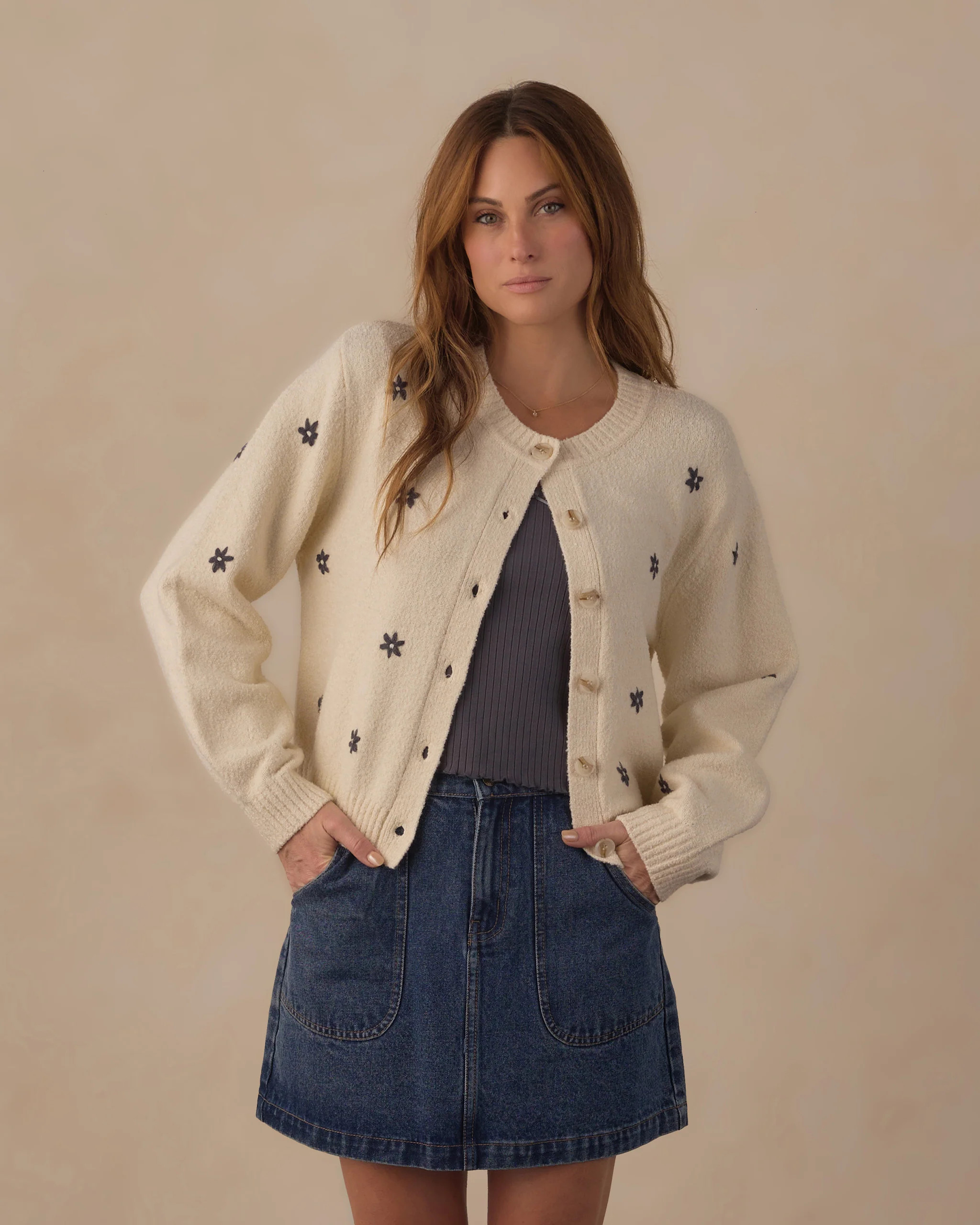 Women's Cheyenne Cardigan Midnight Daisies | Rylee + Cru