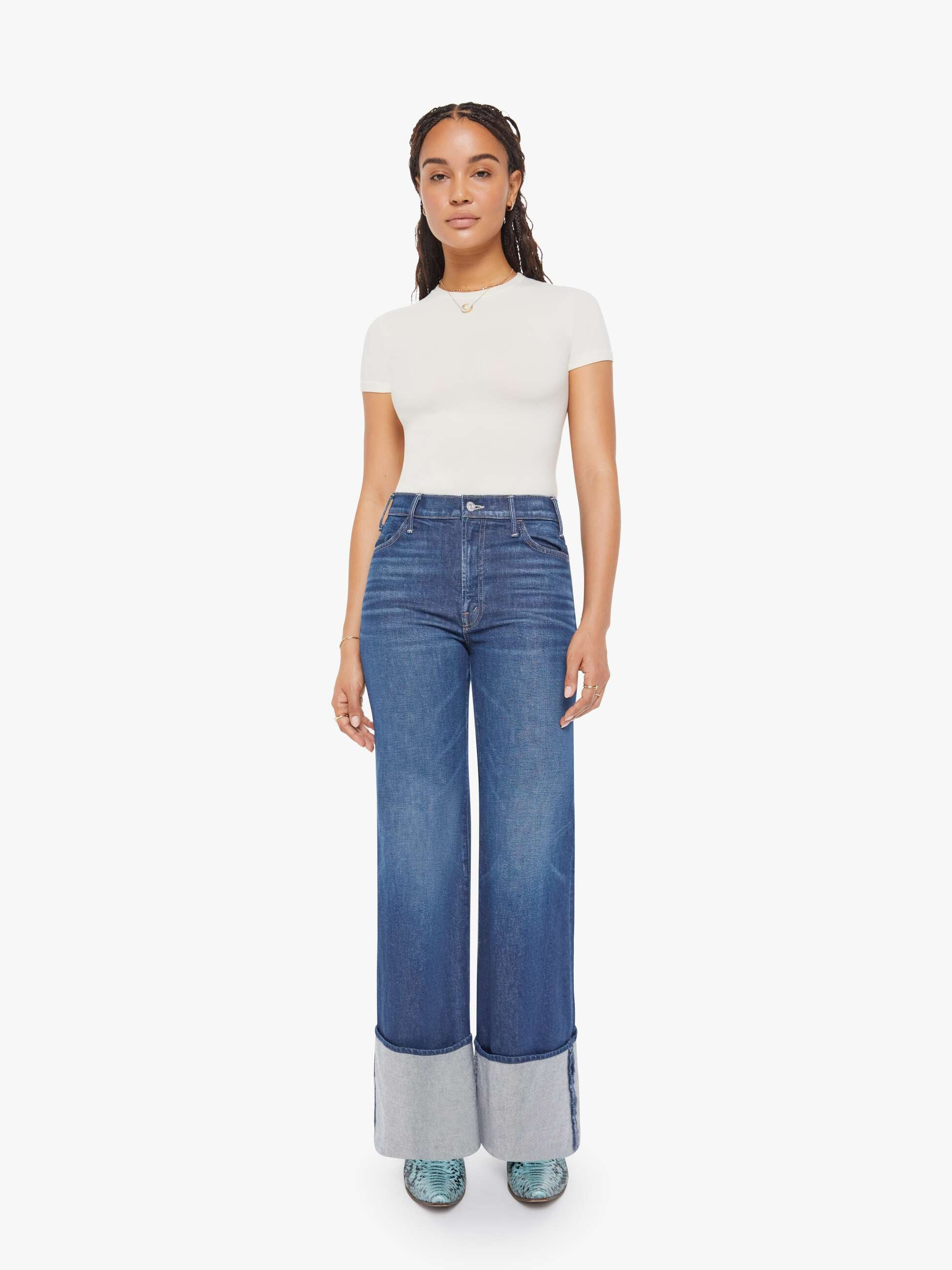 PETITES The Lil Hustler Roller Sneak Cuff - Kicks And Riffs | Mother Denim