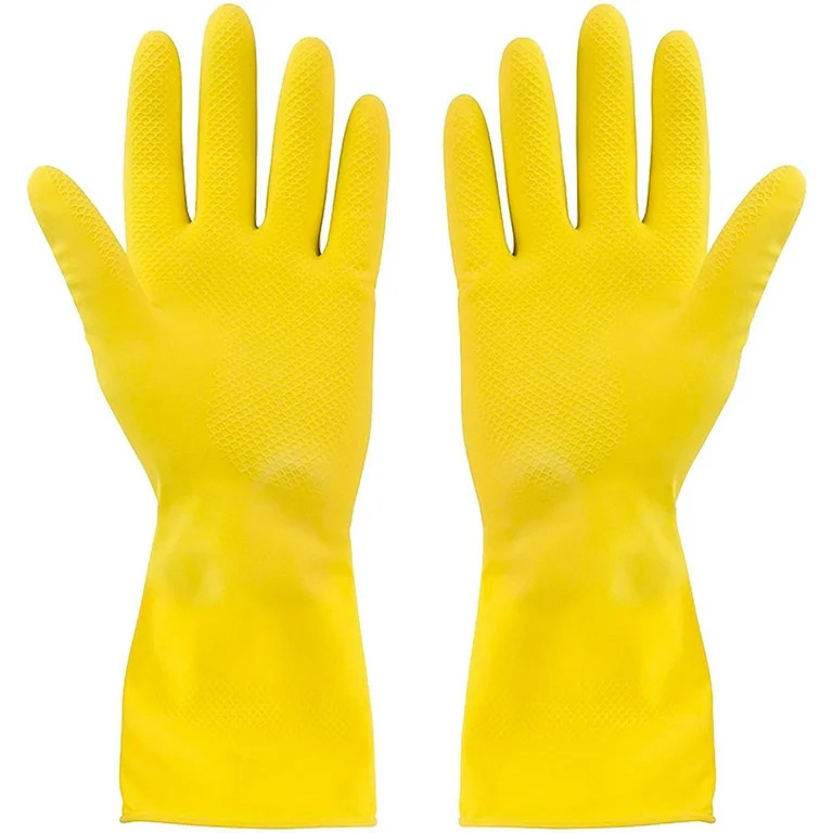 Yellow Cleaning Dish Gloves, Professional Natural Rubber Latex Dishwashing Gloves, Reusable Kitch... | Walmart (US)