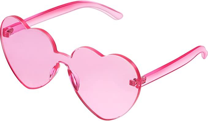 Maxdot Heart Shape Sunglasses Rimless Transparent Heart Glasses Party Favors | Amazon (US)