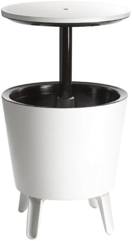 Keter Cool Bar/Cocktail/Coffee 3-in-1 Patio Table, White with Black | Amazon (US)