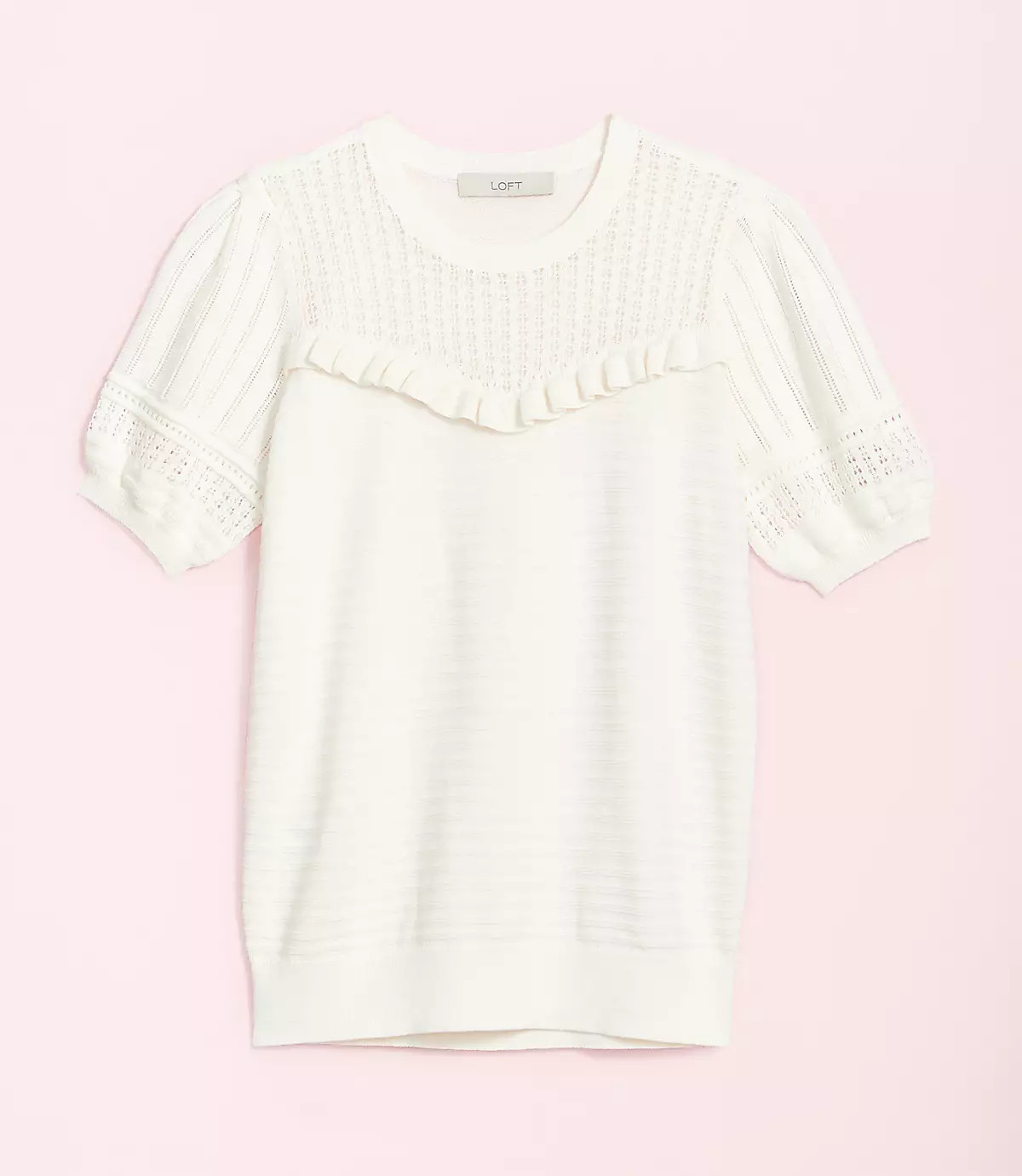 Ruffle Puff Sleeve Sweater Tee | LOFT