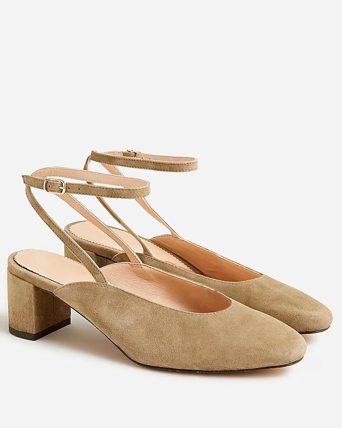 Millie ankle-strap heels in suede | J.Crew US