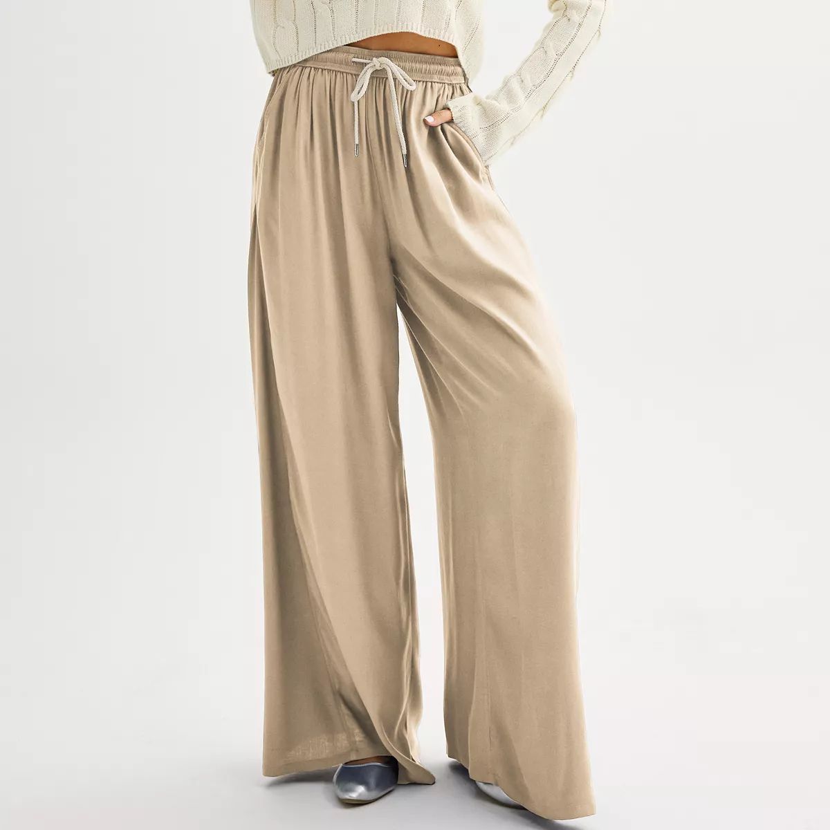 Juniors' SO® High Waisted Baggy Wide Leg Twill Pants | Kohl's