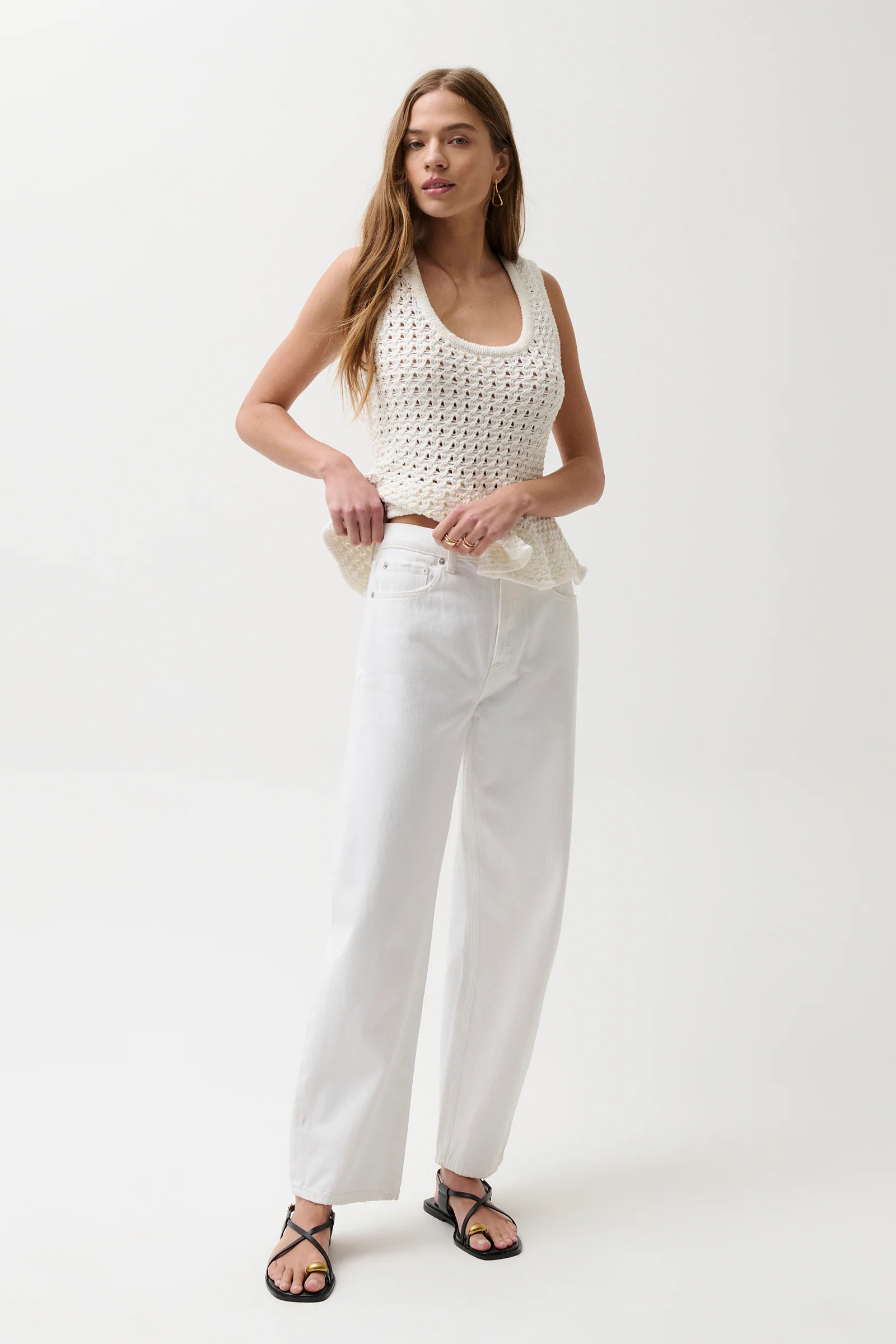 Wes High Rise Barrel Jean - Vivid White | Pistola Denim