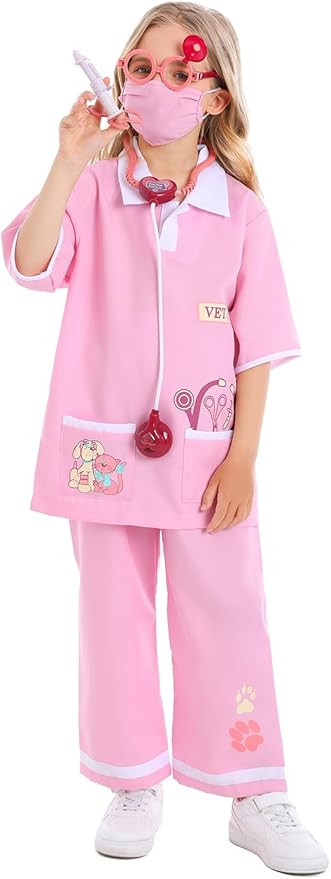 Kids Veterinarian Costume, Career Day Costume Animal Doctor Dress Up Set with Medical Kit | Amazon (US)
