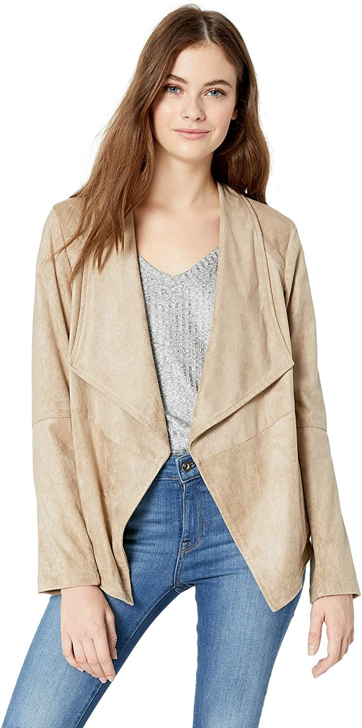BB Dakota Women's Wade Drape Front Faux Suede Jacket | Amazon (US)