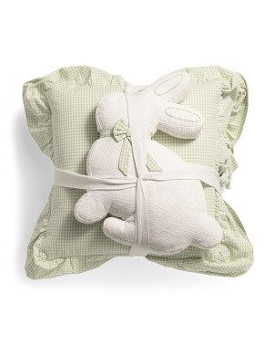 3pc Checked And Slub Shaped Bunny Pillow Set | Throw Pillows | Marshalls | Marshalls