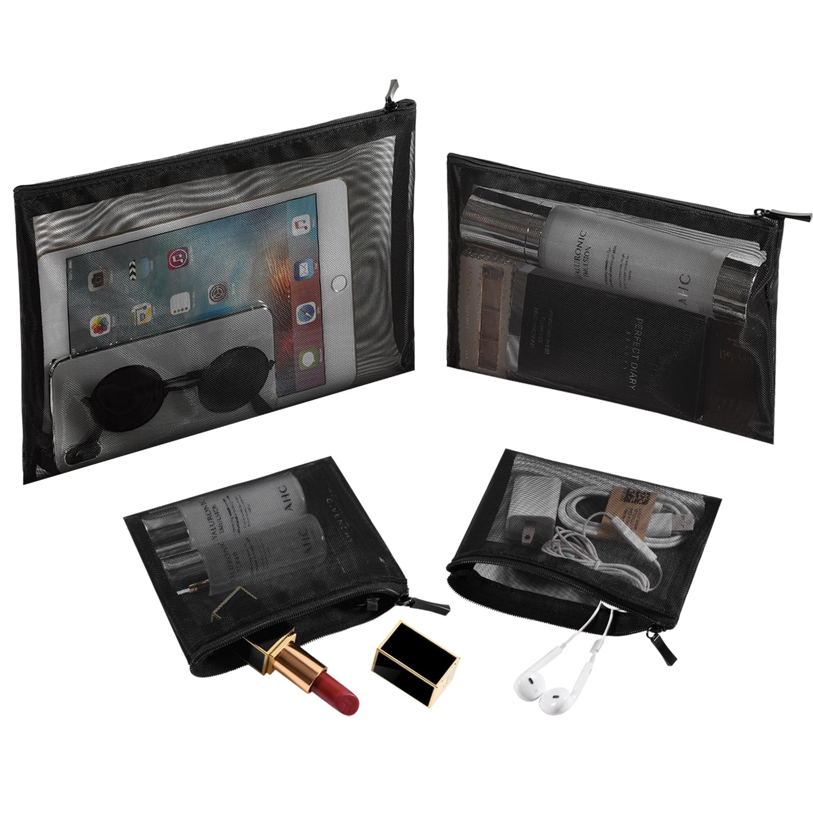 EASYFUN Mesh Pouch, Make up Bag with Zipper Cosmetic Organizer Pouch for Daily or Travel to Keep ... | Amazon (US)