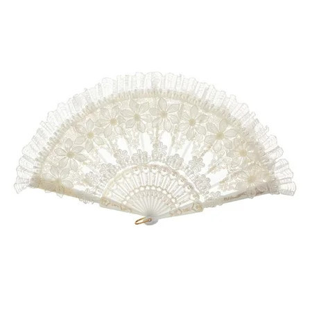 amagogo Lace Folding Fan Elegant Elegant Hand Fan for Show Dancing Party Photo Props flower | Walmart (US)