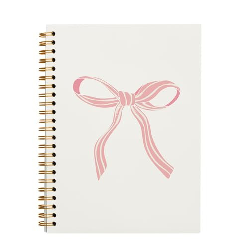 OXW Pink Coquette Bow Notebook Journal, Preppy Cute Notebook School Supplies for Women Teen Girls, Coquette Gifts Stuff Stationary, Girly Work Notebook for Women, Spiral Notebook 5.5 x 8.3 | Amazon (US)