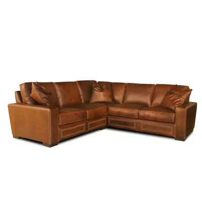 Downtown Cowboy 130" Wide Genuine Leather Corner Sectional | Perigold