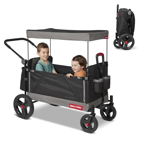 Radio Flyer Wagon for Kids, Baby Stroller, Outside Toys for Toddlers 1-3, Rolling Cart, Beach Cart with Wheels, Trav'ler Stroller Wagon with Protective Cover, for Ages 1+ Years | Amazon (US)