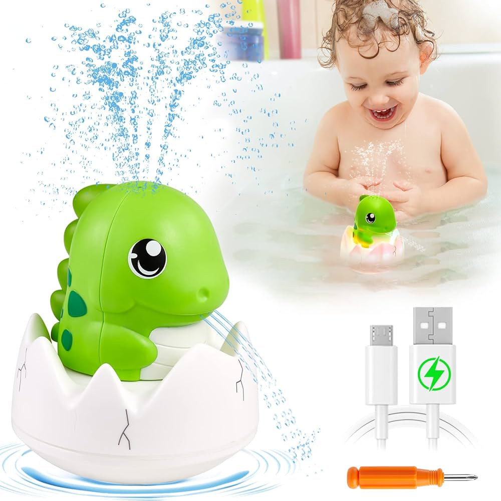 Rechargeable Baby Bath Toys, Dinosaur Baby Toys Gifts, Light Up Bath Toys, Sprinkler Bathtub Toys... | Amazon (US)