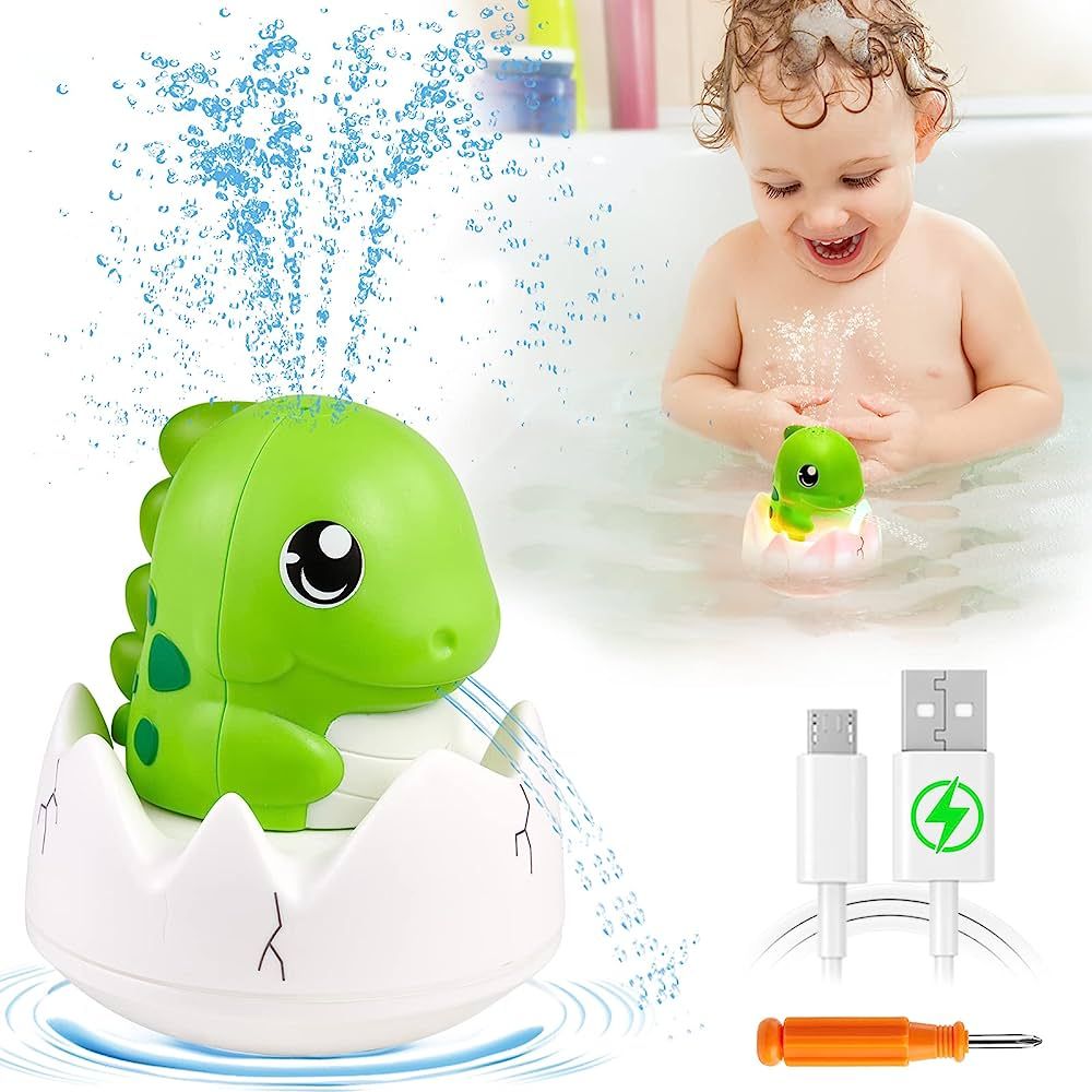 Rechargeable Baby Bath Toys, Dinosaur Baby Toys Gifts, Light Up Bath Toys, Sprinkler Bathtub Toys... | Amazon (US)