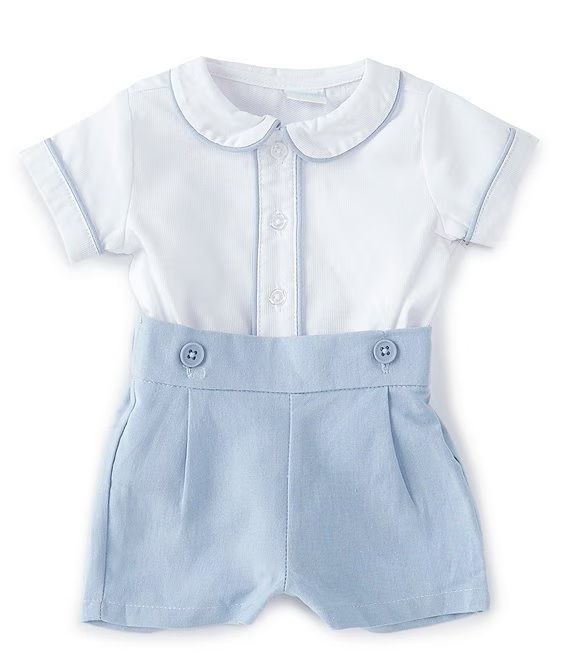 Edgehill Collection Baby Boy Newborn-24 Months Short Sleeve Button Front Shirt and Pleated Short ... | Dillard's