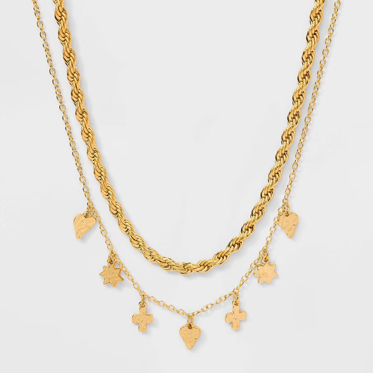 Twisted Chain and Charm Multi-Strand Necklace - Wild Fable™ Gold | Target