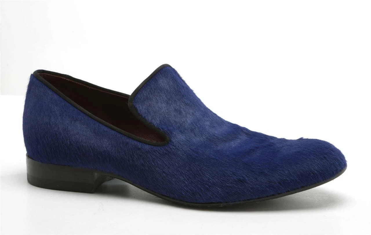 CELINE Womens Royal Blue Pony Hair Flat Loafer Slipper Moccasin Shoes 7.5-37.5 | eBay US