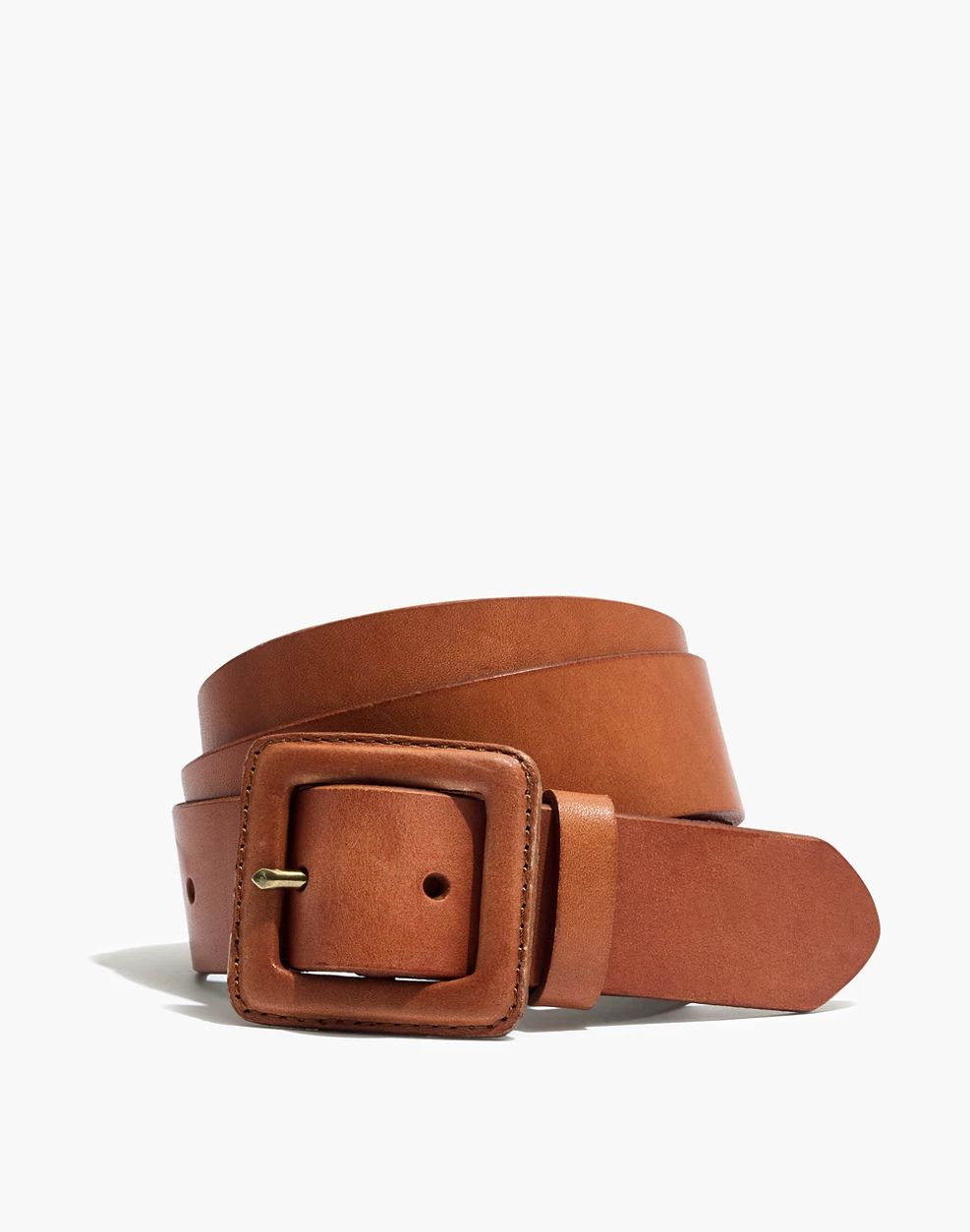 Leather Covered Buckle Belt | Madewell