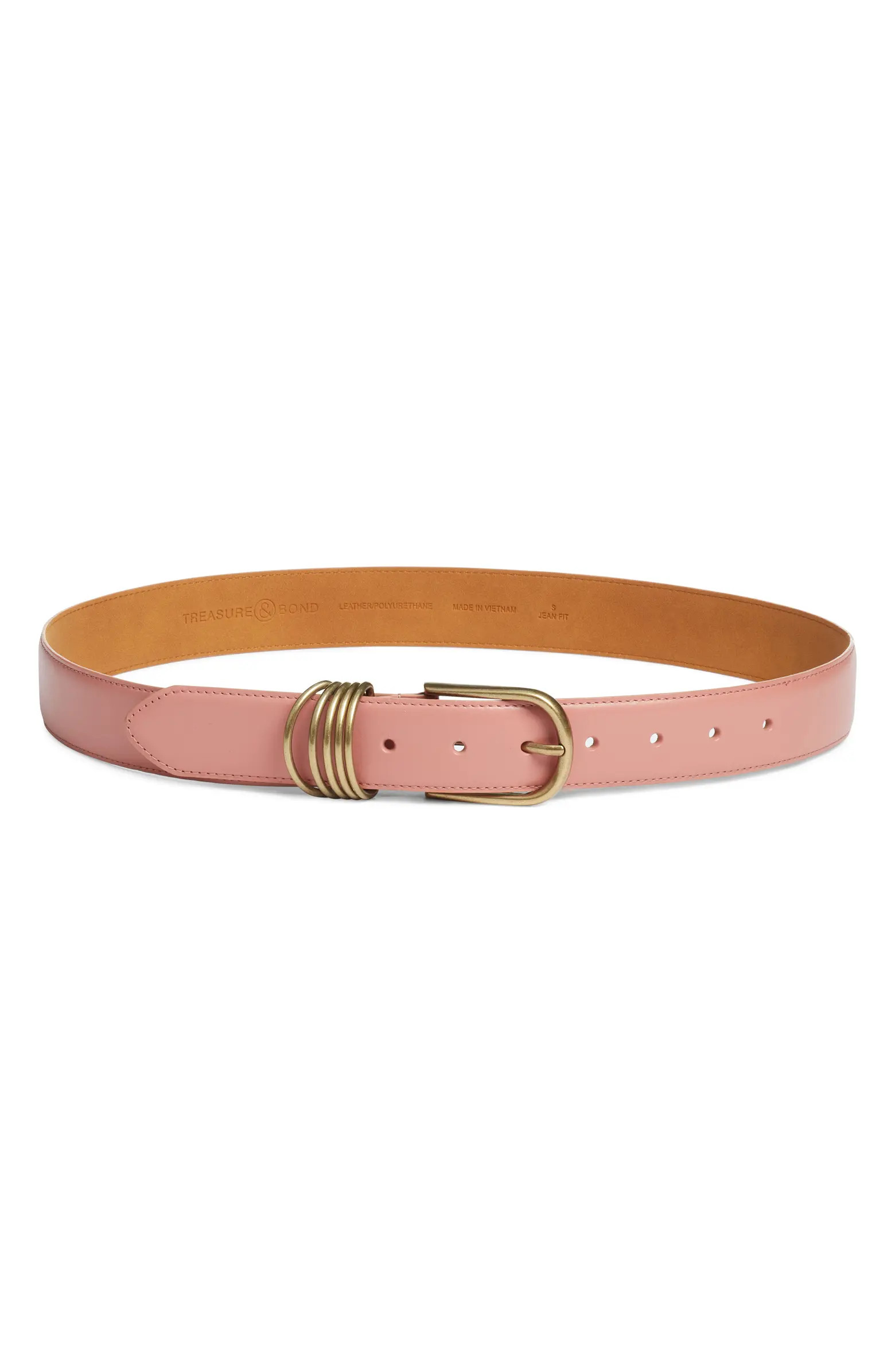 Parker Brass Hoop Leather Belt | Nordstrom