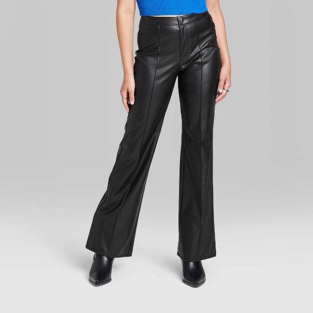 Women's High-Rise Faux Leather Flare Pants - Wild Fable™ | Target