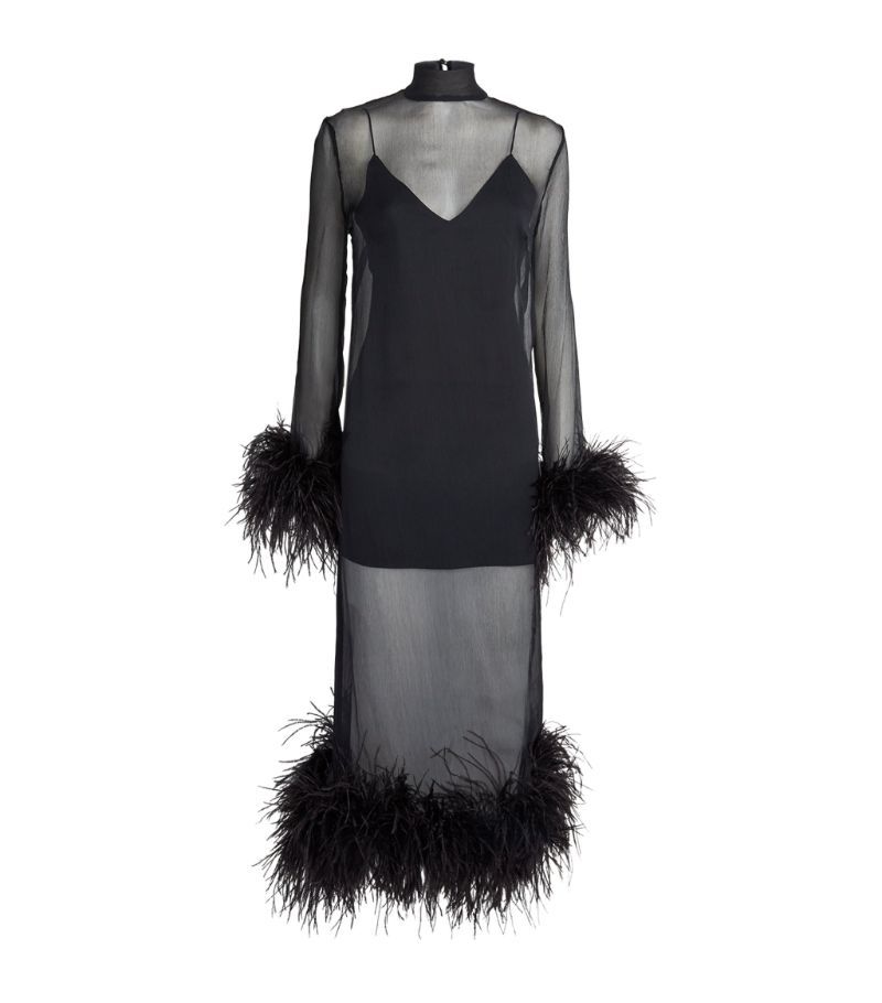 Taller Marmo Ostrich Feather Gina Midi Dress | Harrods