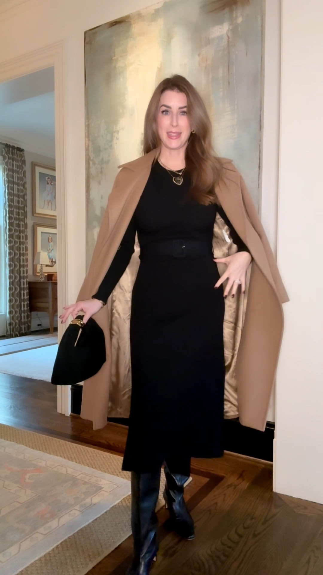 The black dress that solves almost all of your “what do I wear?” moments 🖤 Black is always chic, the subtle flare at the hem gives it movement, and the styling possibilities are endless. Dress it up with a flirty heel, layer it with a camel coat and boots for winter, or swap the belt to completely change the vibe. I’m wearing a size small and the fit is absolutely fab.

#LTKTall #LTKSeasonal #LTKOver40