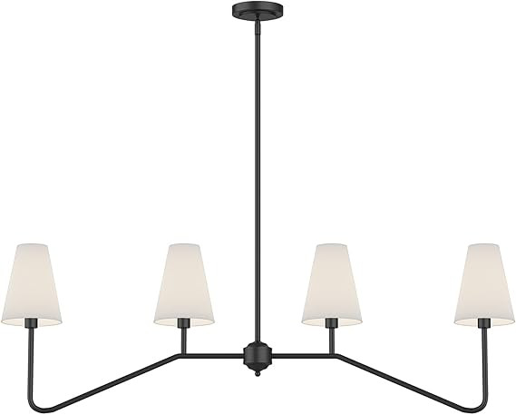 Electro bp;47" W 4-Light Linear Kitchen Island Lighting Fixture Classic Chandeliers Matt Black wi... | Amazon (US)