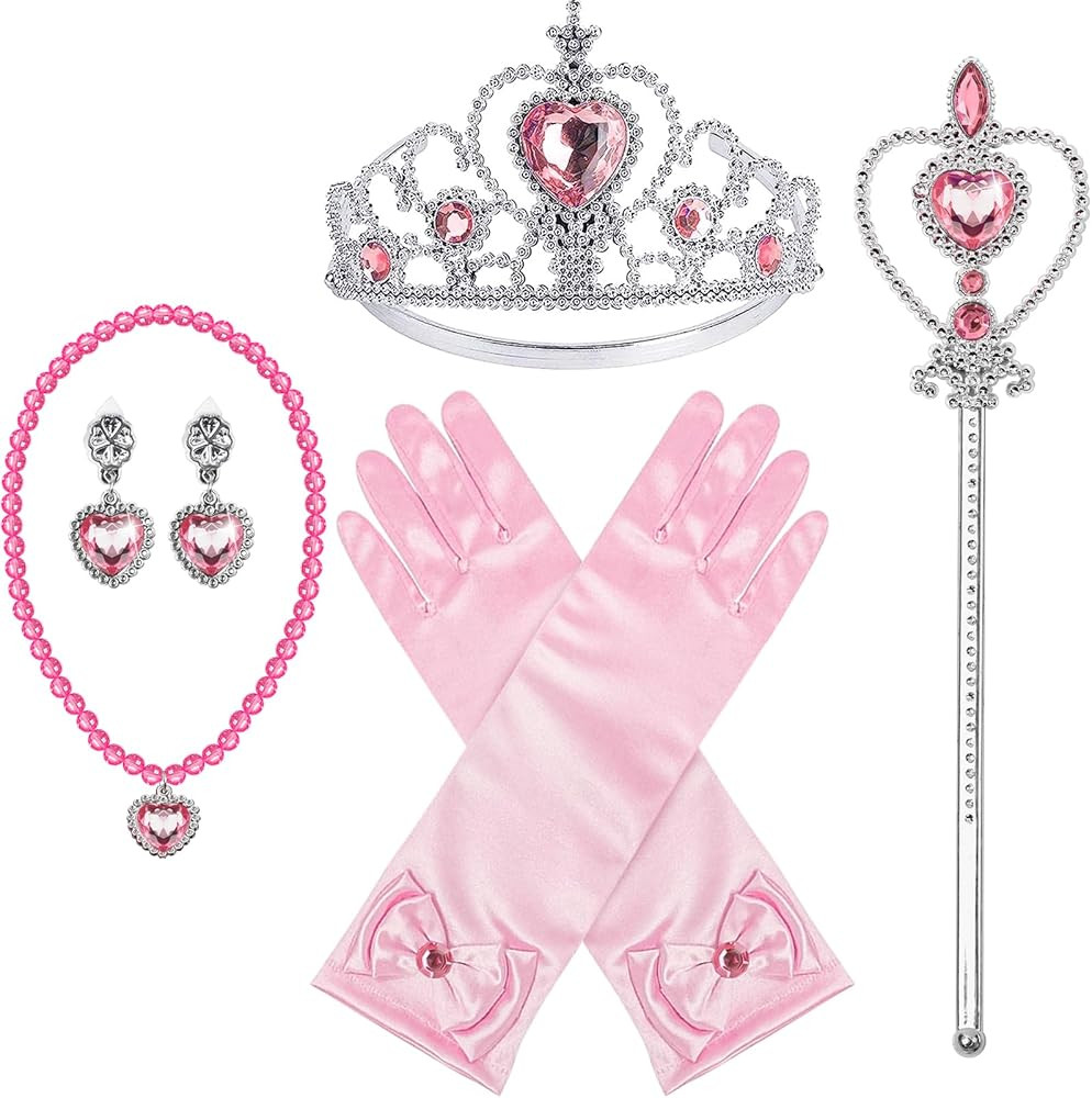Princess Dress Up Accessories Princess Crown Tiara for Little Girls, Princess Tiara Glove Wand To... | Amazon (US)