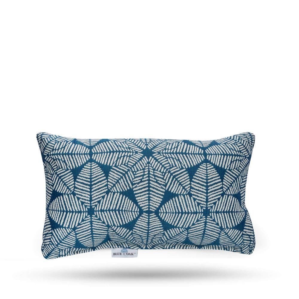 BLUE OAK Outdura Palmetto Azure Rectangular Lumbar Outdoor Throw Pillow (2-Pack)-HBOLP-PA - The Home | The Home Depot