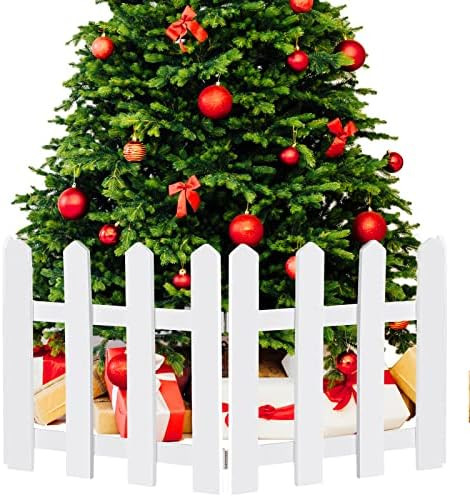 RUODON 6 Pack Thick Christmas Tree Fences White Wooden Picket Fences Tree Fence Border Decoration... | Amazon (US)