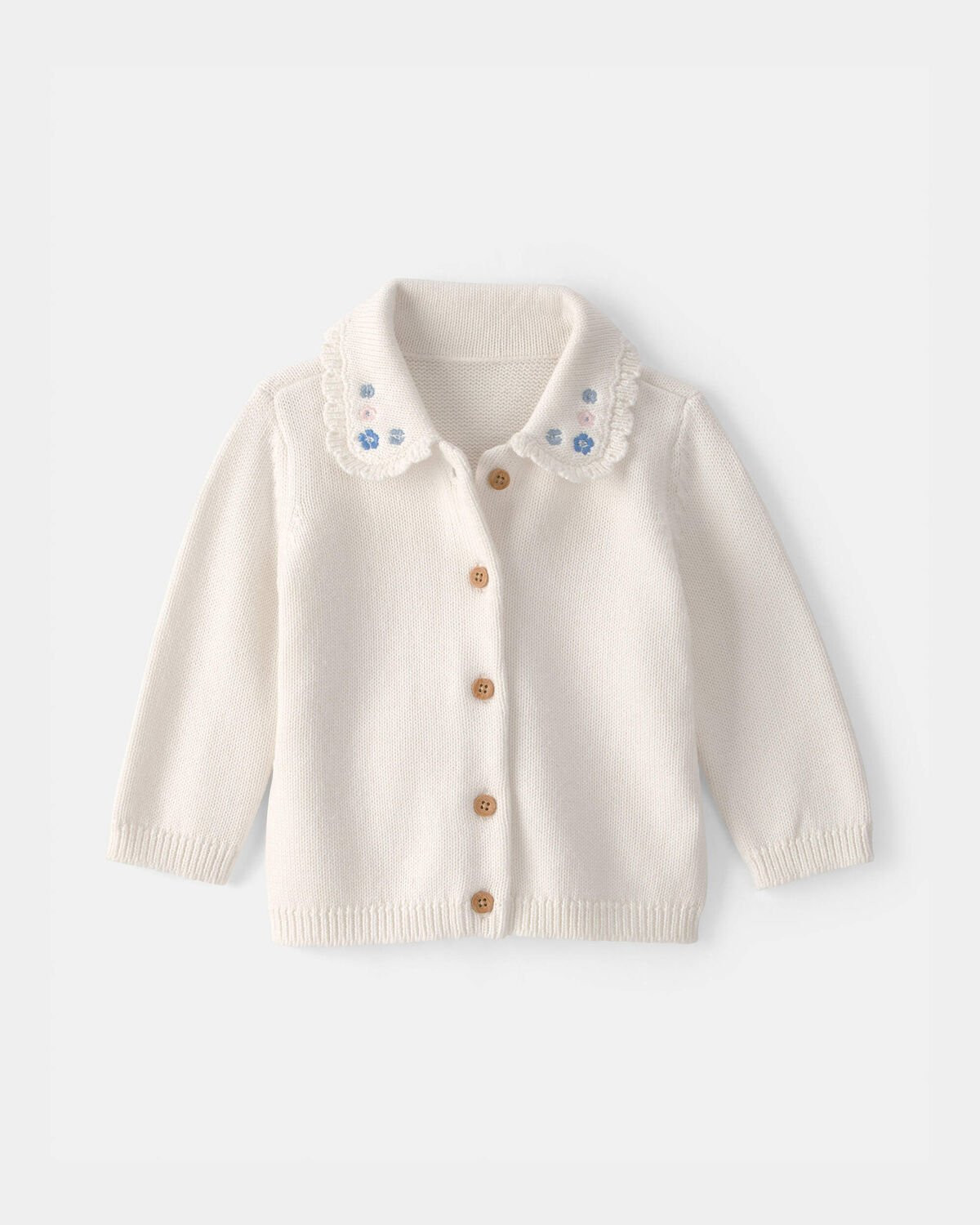 Baby Girl Floral Button-Up Cardigan Sweater - Ivory | Carter's Inc