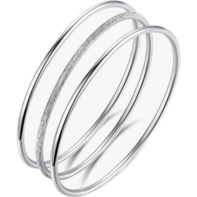 925 Sterling Silver Bangle Bracelets for Women, Adjustable Jewelry Fashion Simple Open Bangles Cuff Jewelry | Target