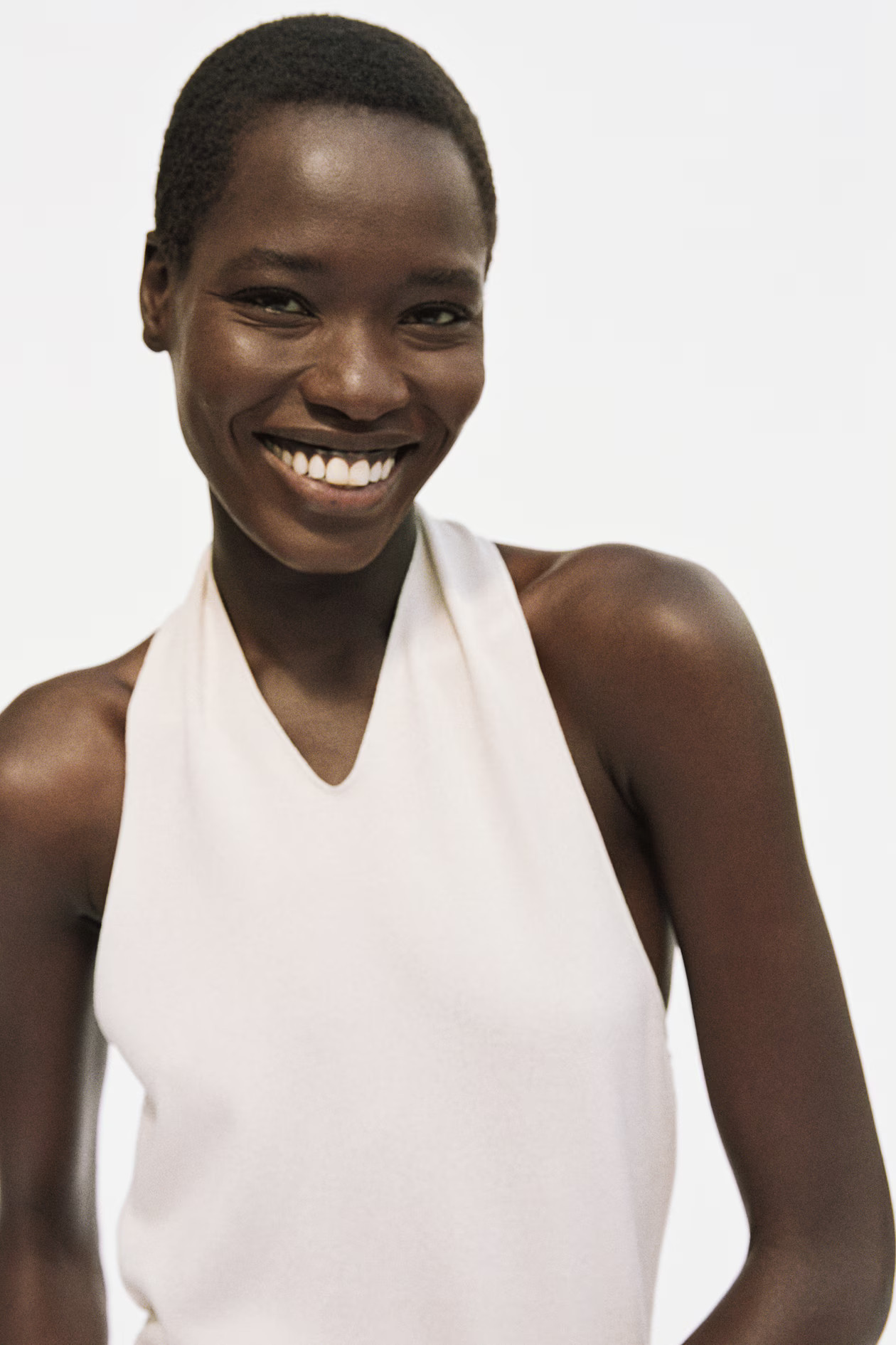 Halterneck Thong Bodysuit - Halterneck - Sleeveless - Light taupe - Ladies | H&M US | H&M (US + CA)