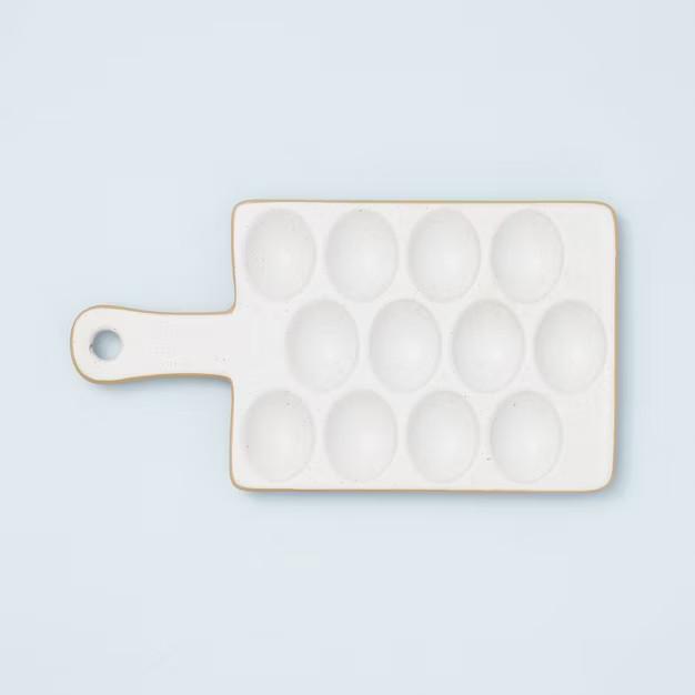 Speckled Stoneware Exposed Rim Egg Tray Matte Sour Cream - Hearth & Hand™ with Magnolia | Target