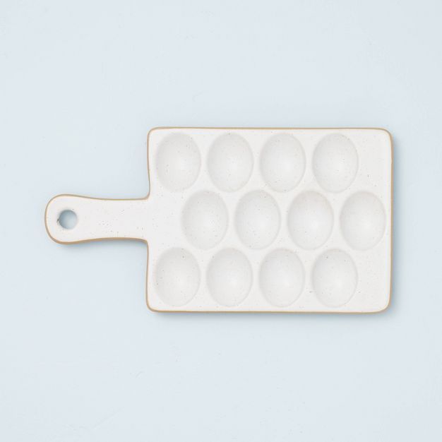 Speckled Stoneware Exposed Rim Egg Tray Matte Sour Cream - Hearth & Hand™ with Magnolia | Target