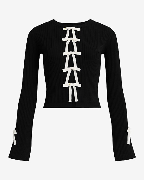 Silky Soft Fitted Bow Front Sweater | Express