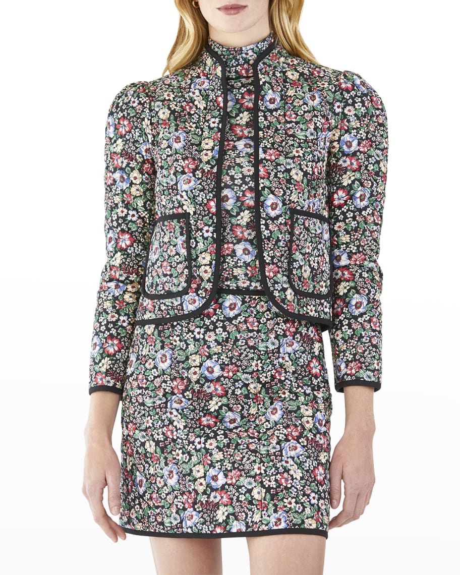 Hunter Bell NYC Leland Open-Front Quilted Floral Jacket | Neiman Marcus