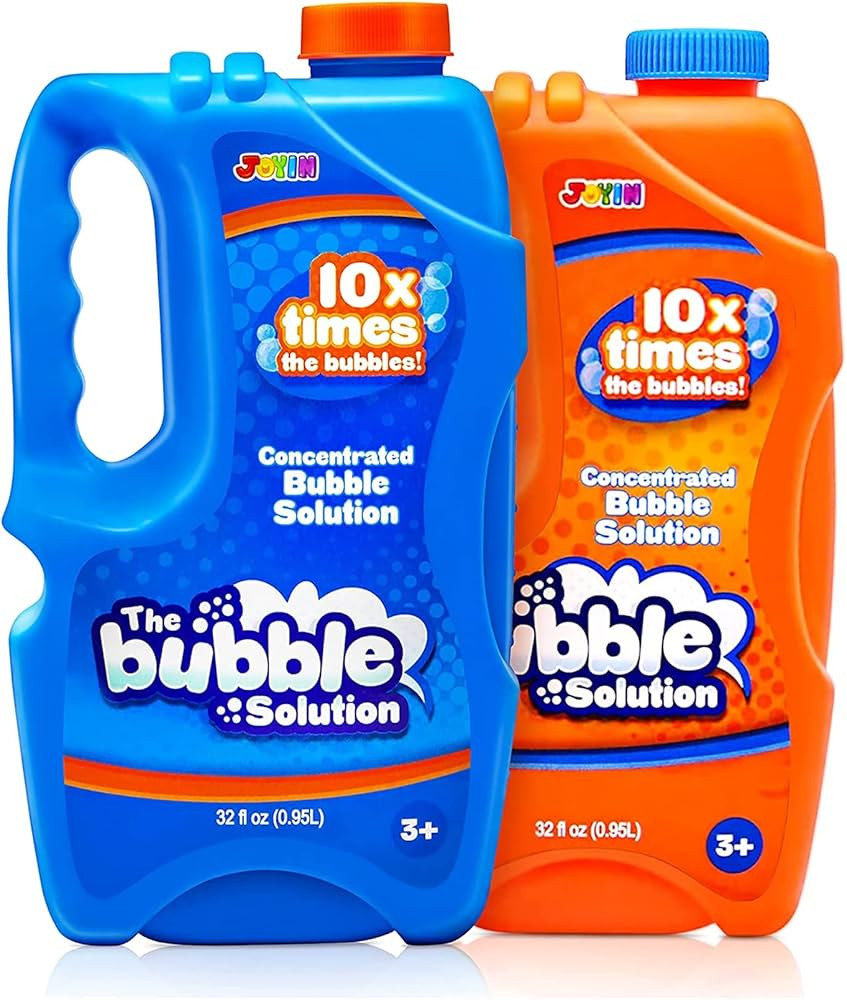 JOYIN 2 Bottles Bubbles Refill Solutions 64 oz (up to 5 Gallon), Concentrated Solution for Bubble... | Amazon (US)