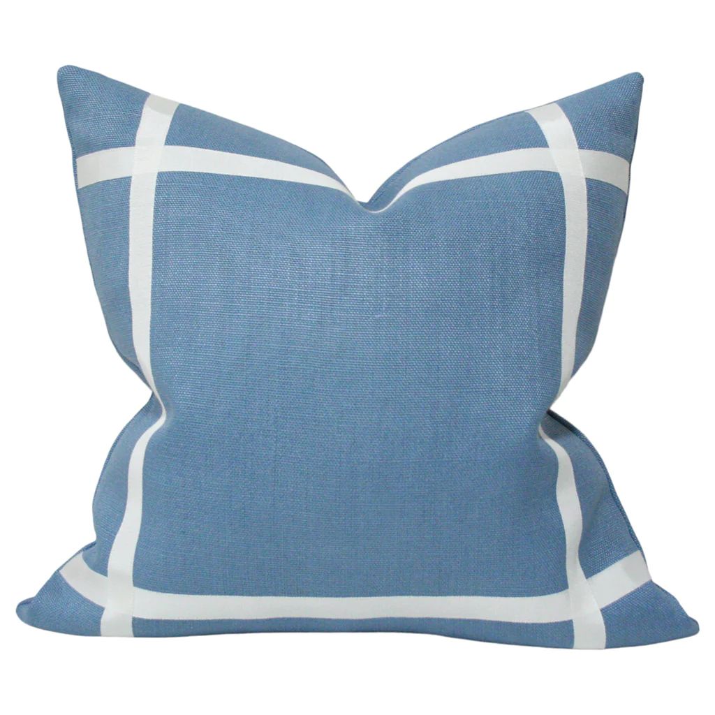 Hampton Blue Linen with Off-White Ribbon | Arianna Belle
