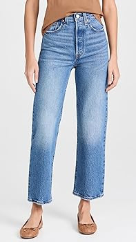 Levi's Women's Premium Ribcage Straight Ankle Jeans | Amazon (US)