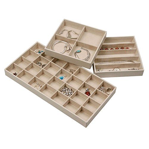Stock Your Home Stackable Jewelry Organizer Trays for Multi-Purpose Use as Jewelry Showcase Display, | Amazon (US)