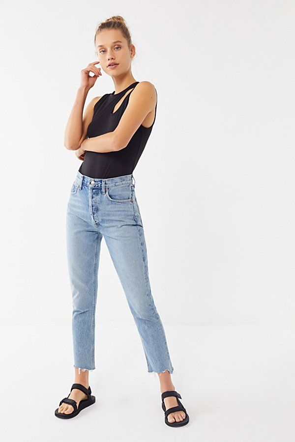 AGOLDE Riley Cropped Straight Leg Jean - Zephyr | Urban Outfitters (US and RoW)
