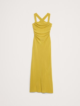 Matte Silk Cowl-Neck Backless Maxi Dress | Banana Republic (CA)