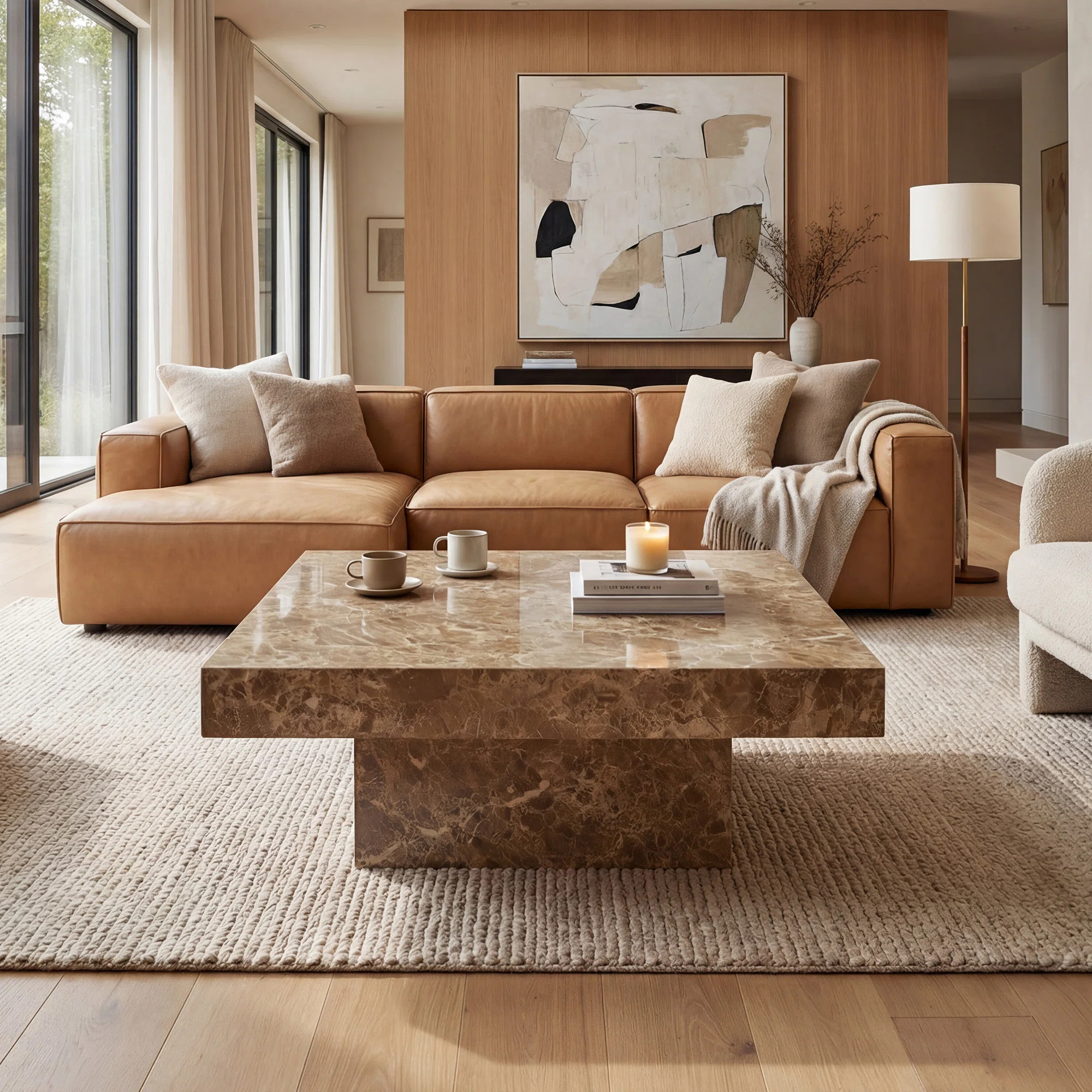 Modern Coffee Table With Stylish Texture Design | Wayfair North America
