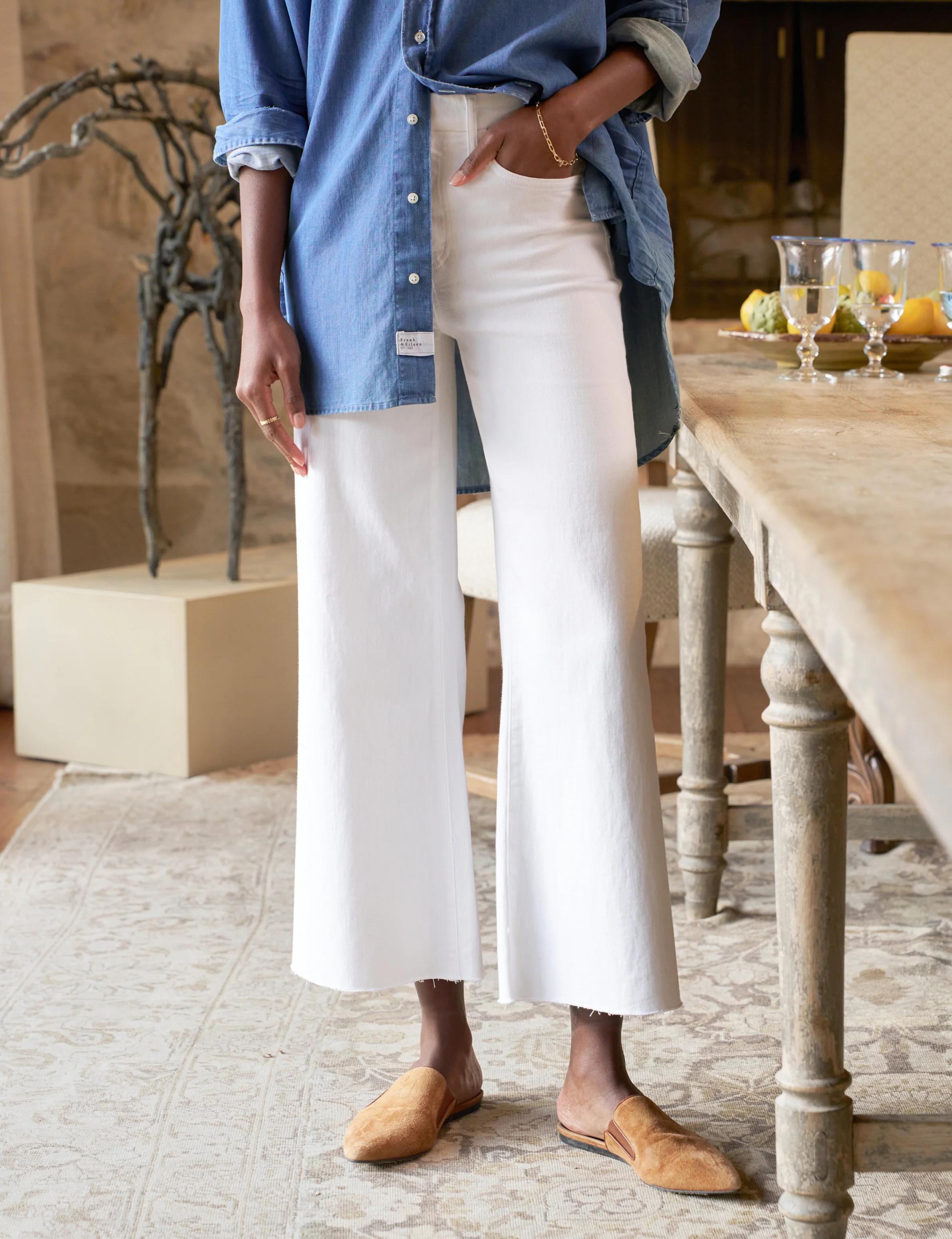 GALWAY White, Italian Dream Denim | Frank & Eileen