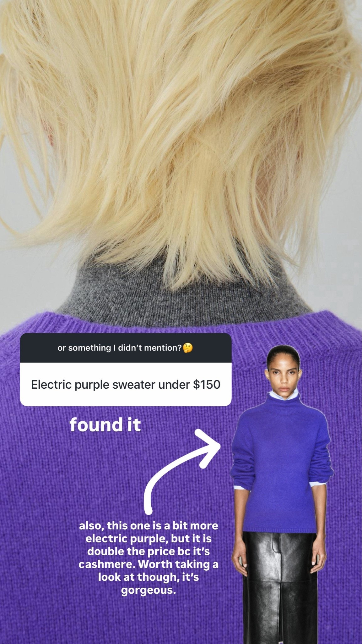 As requested, an electric purple sweater under $150 😉🧞‍♂️￼

#LTKootd #LTKWorkwear #LTKdayinmylife