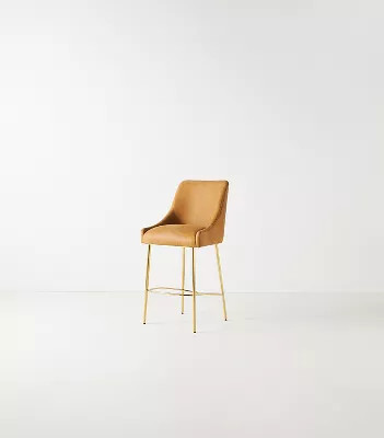 Elowen Leather Bar Stool | Anthropologie (US)