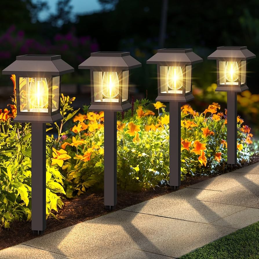 Solar Pathway Lights Outdoor, 12 Pack Upgraded LED Waterproof Solar Outdoor Lights, Outside Drive... | Amazon (US)